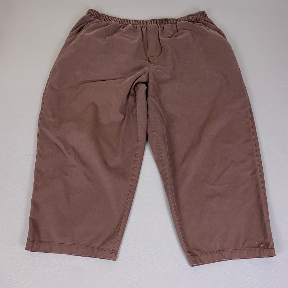Cabin Creek Capri Pants Pull On Womens Plus Size 22WP Brown Elastic Waist *Flaw*